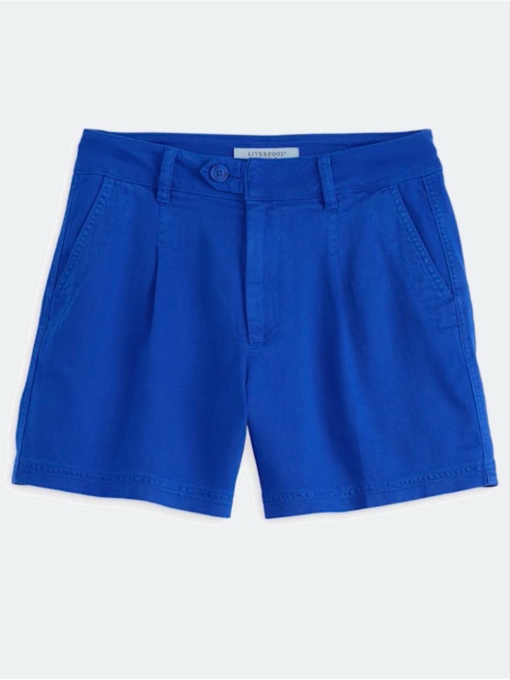 Liverpool cobalt blue women's pleated trouser shorts